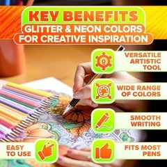 120 Pcs Assorted Glitter Gel Pen Refills for Adult Coloring – Colored Gel Pens R
