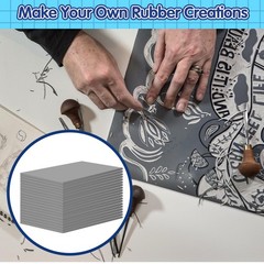 18 PCS Soft Gray Rubber Linocut Linoleum Stamp Carving Block 4×6 Inch