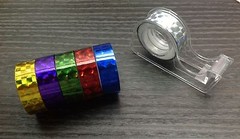 6x Set Silver Gold Yellow Purple Green Red Blue Holographic Coloured PRISM TAPE