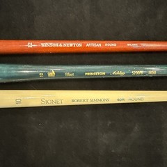 Lot of 9 Artists Brushes Princeton-Robert Simmons-Windsor Newton-Various Sizes