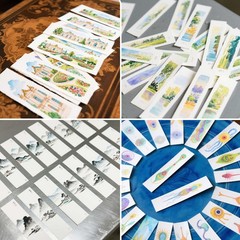 50 PCS 1.9×7.8 inch Watercolor Paper Blank Bookmarks 100% Cotton 140lb