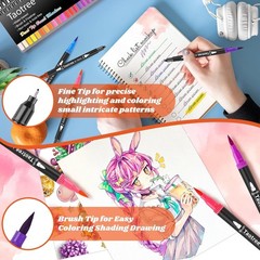 Versatile 36 Color Dual Tip Marker Set – Perfect for Calligraphy & Art Projects