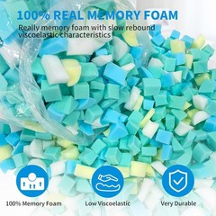 Bean Bag Filler 30lb Shredded Memory Foam Stuffing Multi Color BBF30-US 30lbs
