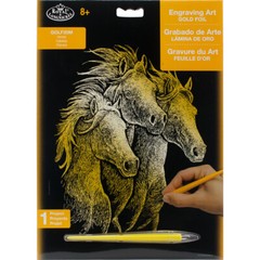 Royal & Langnickel(R) Gold Foil Engraving Art Kit 8″X10″-Horses