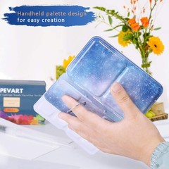 Travel Watercolor Tin Palette Metal Paint Case 50 Empty Half Pans Water Brush