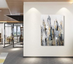Yihui Arts Modern Abstract Cityscape Canvas Wall Art Painting with Gold Foil …