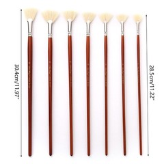 Fan Brush Sets, Long Handle Artist Anti-Shedding Paint Brushes for Painting