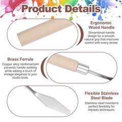 2Pcs Palette Knife Pointed Head, 17.1cm/6.8inch Long Palette Knives