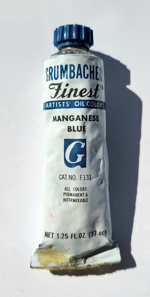 Grumbacher Finest Manganese Blue PB33 (F131) Vintage Oil Paint 37ml NOS
