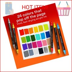 ARTISTRO 24 Mixed Colors Acrylic Paint Markers – Paint Pens for Drawing – For Fa