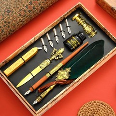 Joyeee Antique Feather Quill Pen Set, with Sealing Wax for Envelopes, Wax Sta…