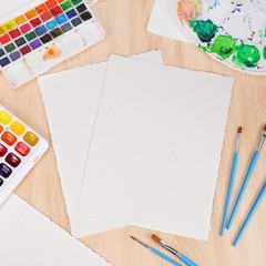 25 Sheets Watercolor Paper 8.5 x 11, 300 GSM Deckled x 11 inch, ivory