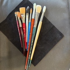 Lot of 9 Artists Brushes Princeton-Robert Simmons-Windsor Newton-Various Sizes