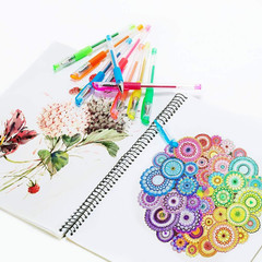 Aen Art Gel Pens for Adult Coloring Books, 30 Colors Fine Point Gel Marker Pen w