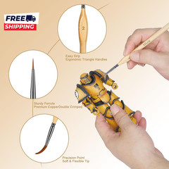 Miniature Paint Brushes 15PCS Model Brushes Detail Paint Brush Set Fine Detailin