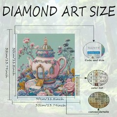 Teapot Castle Diamond Art Kits for Adults,5D 13.79 x inches, YP006