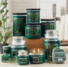 Village Candle Balsam Fir Large Apothecary Jar, Scented 21.25 oz, Green