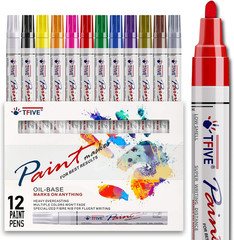 12 Colors Oil Based Paint Markers, Permanent Markers Paint Pens | Never