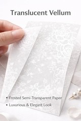 50 PCS White Rose Translucent Vellum Jackets 5×7 Inch Invitation Sleeves