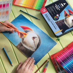 Watercolor Pencils, Set of 72, Water-Soluble Colored Pencils with 4 mm Break-…
