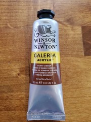 NEW Winsor and Newton Galeria Acrylic Burnt Umber Hue 2 Oz