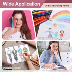 8PCS Colored Pencils Set Wooden Oil Based Colored Drawing Pencil Beige
