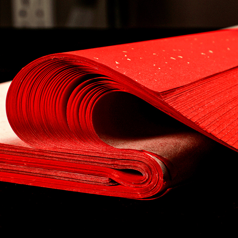 Red Xuan Rice Paper Chinese New Year Decoration Calligraphy Write Sheet x2