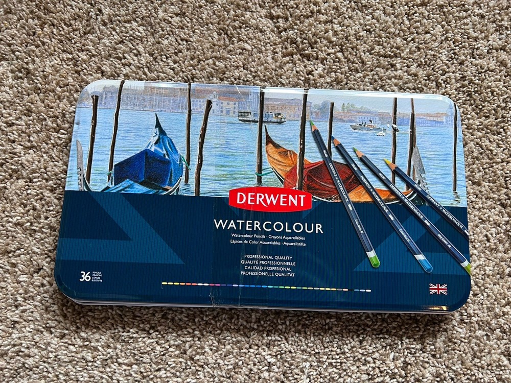 Derwent Watercolour Watercolor Pencil Set, Multicolor, 36 Count Tin