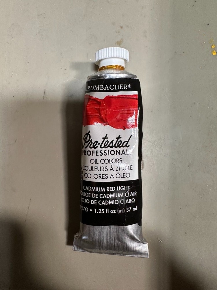 1 TUBE GRUMBACHER PRE TESTED CADMIUM RED LIGHT ARTIST QUALITY OIL PAINT 37 ML