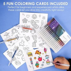 Grabie Glitter Gel Pens 18 Color Set Retractable Sparkle Ink for Art Drawing