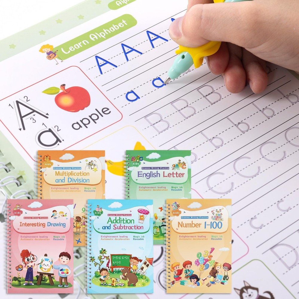 Magical Handwriting Workbooks Handwriting Practice Copybook Aid Magic Pen Reu…