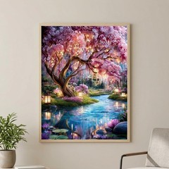 5D Diamond Painting Kits for Adults Beginners, Cherry Blossom Diamond Art Kit,