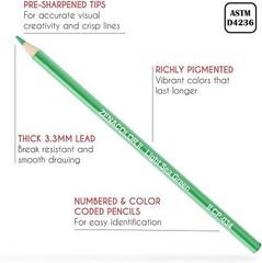 72 Colored Pencils Set, Numbered, with Metal Pencil Box for Adults & Teens (NEW)