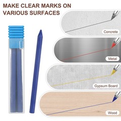 8Pcs 5.6mm 2B Carpenter Pencil Refill, Solid Dry Pencil Refill, Blue
