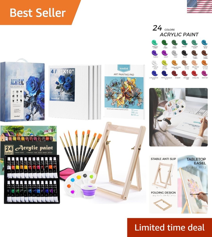 Vibrant 41-Piece Acrylic Art Set: Perfect for Beginners & Experienced Artists