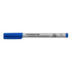 STAEDTLER Lumograph Non-Permanent Wet Erase Marker 1 Count (Pack of 10), Blue