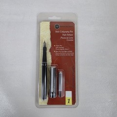 Manuscript Italic Calligraphy Pen – 1.1 mm PLUS 12 Pack Blk Cartridges – All NIP