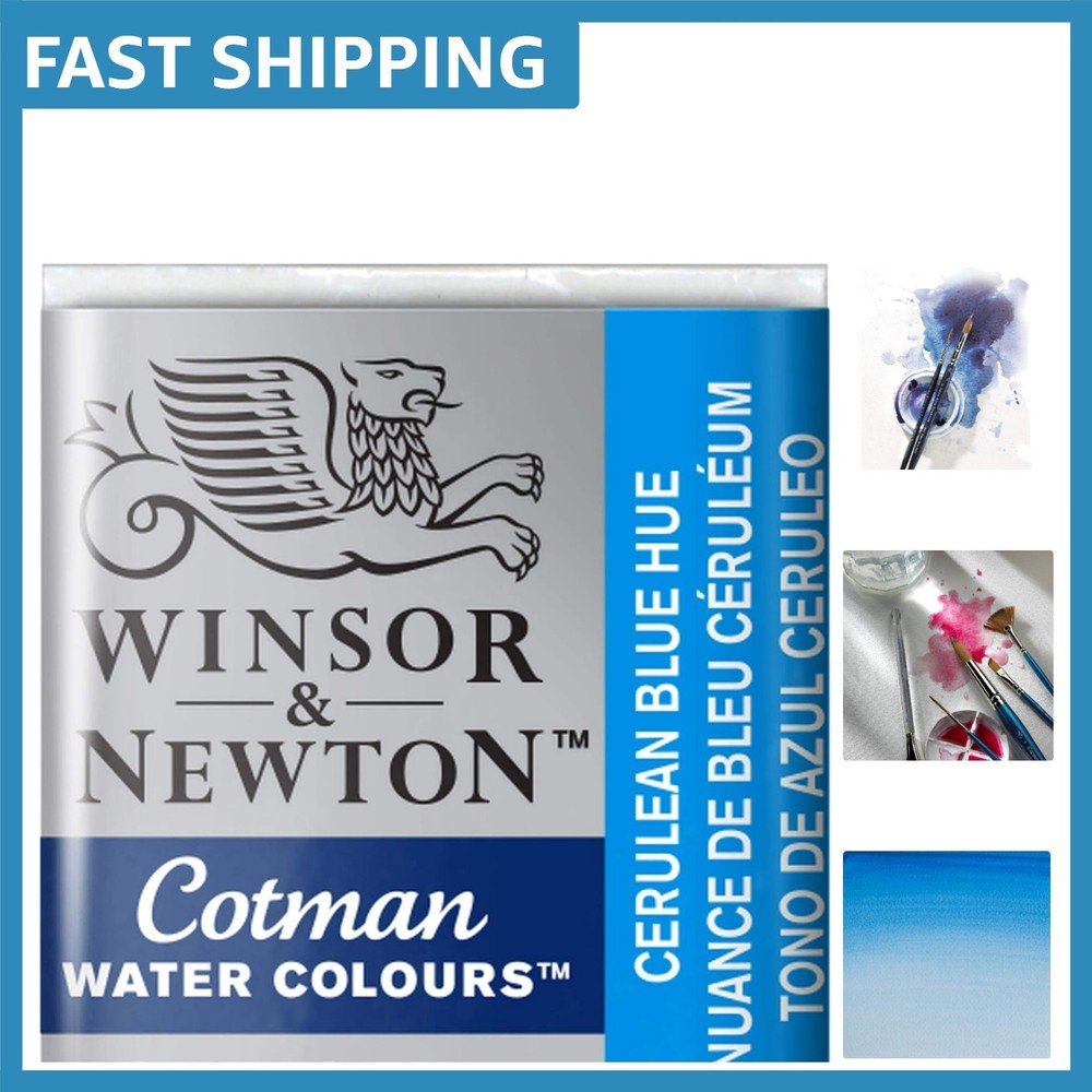 Pigmented Cotman Watercolor in Cerulean Blue, Ideal for Indoor and Outdoor Art