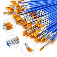 AROIC 180pcs Flat Paint Brushes Set, Small Brushes Bulk Nylon Hair for Kids
