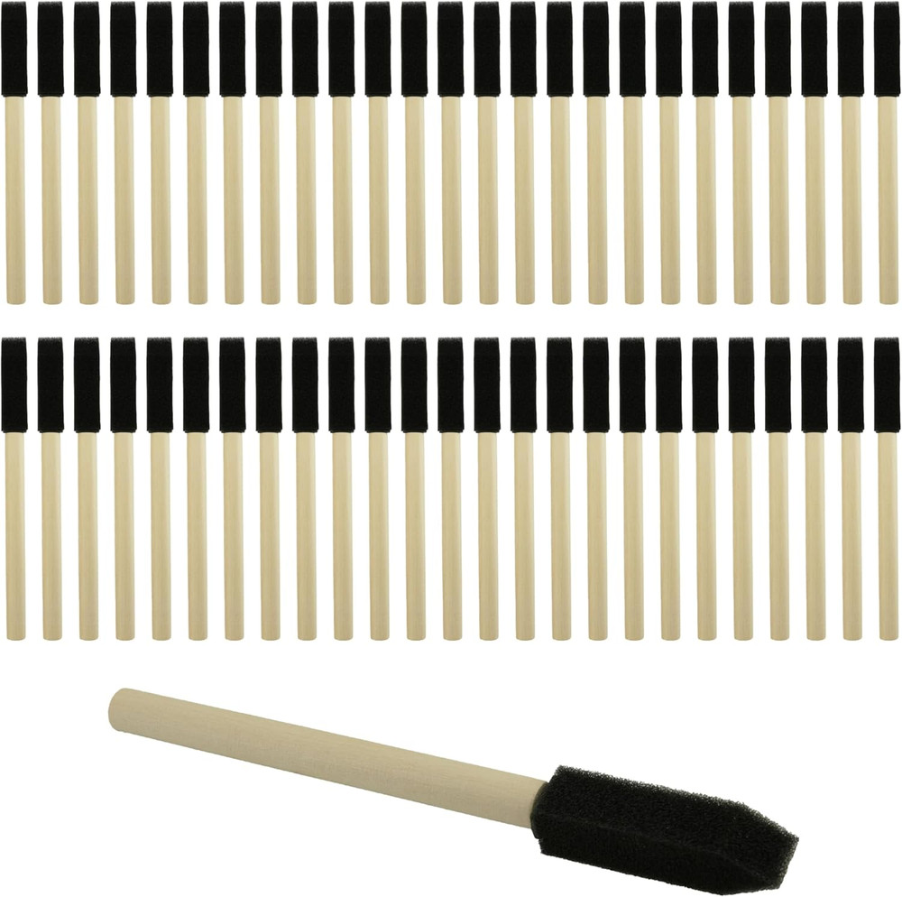 1/2″ Foam Brush 50pcs with High Density Foam, mini Foam Brush for Small Project