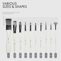 Durable 10-Piece Paint Brush Set with Water-Resistant Case – Perfect for Artists