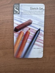 WHSmith Sketch Set Tin Drawing Pencils, Charcoal, Pastel Blending Stump Art Kit