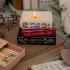 Steel Mill & Co Novelty Shaped Book Theme Scented Candle, 6.5 oz, Jane Austen