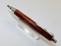 Chrome finish 3mm Sketch Pencil. Hand made with Redwood Burl. #143