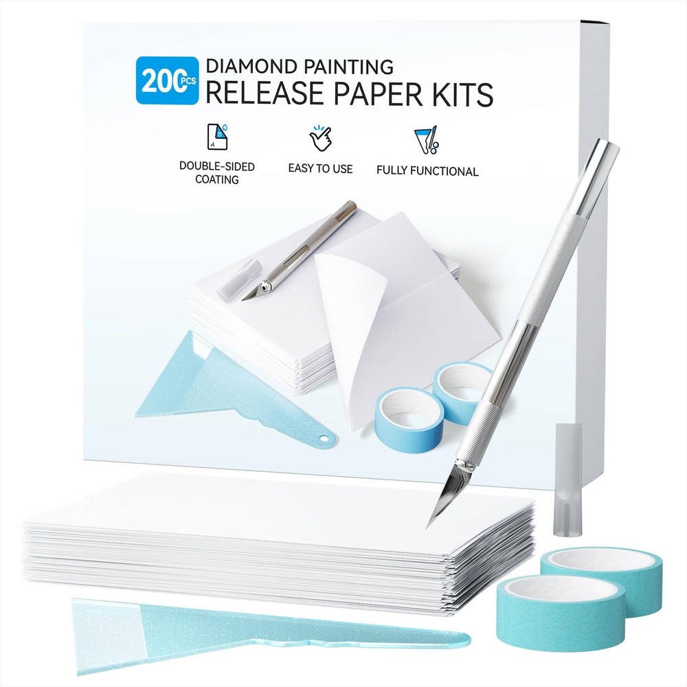 200-Piece Double-Sided Non-Stick Release Paper 10 cm x 15 cm, white