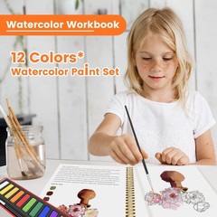 Watercolor Workbook Set,Water Coloring Book Set,12 Different Patterns of Orig…