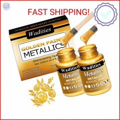 Wadities Acrylic Paint Metallic Gold, 250ml Gold Leaf Paint for Art Painting, Id