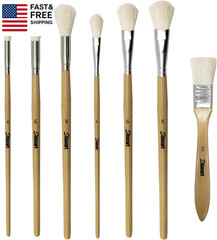 Gilding Brush Set,7 PCS Professional Goat Hair Blend Mop Brush Set for Acrylic