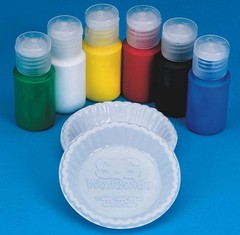 S&S Worldwide Color Splash Acrylic Paint, 6 Colors, 3/4-Oz Flip-Top Bottle, for