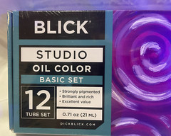 NEW DICK BLICK STUDIO OIL COLR 12 TUBE BASIC SET ~ .74 OZ EACH MADE IN ENGLAND